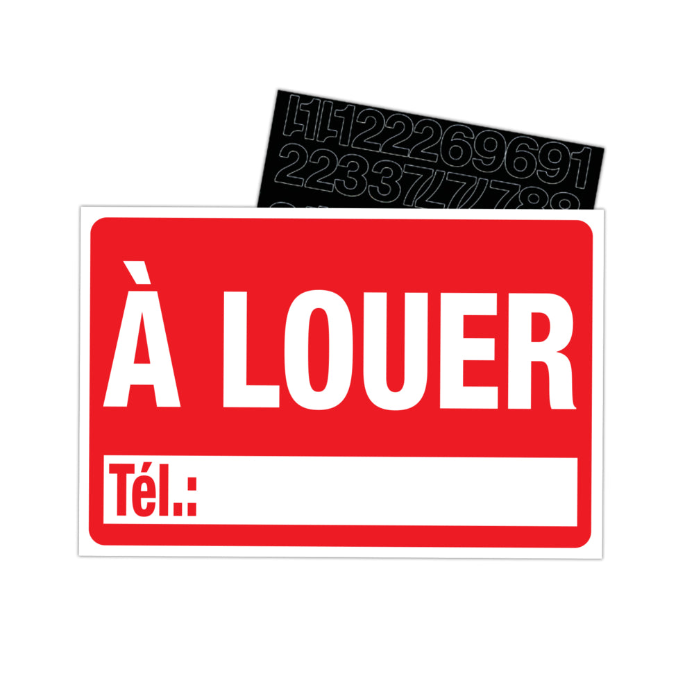 Ensemble de panneaux de signalisation - A Louer - 8" x 12"
