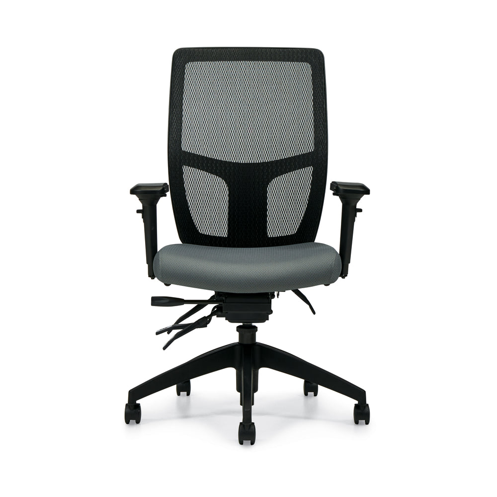 Fauteuil de bureau inclinable à dossier haut Global Mirage - Tissu Ironwork Terrace - Gris