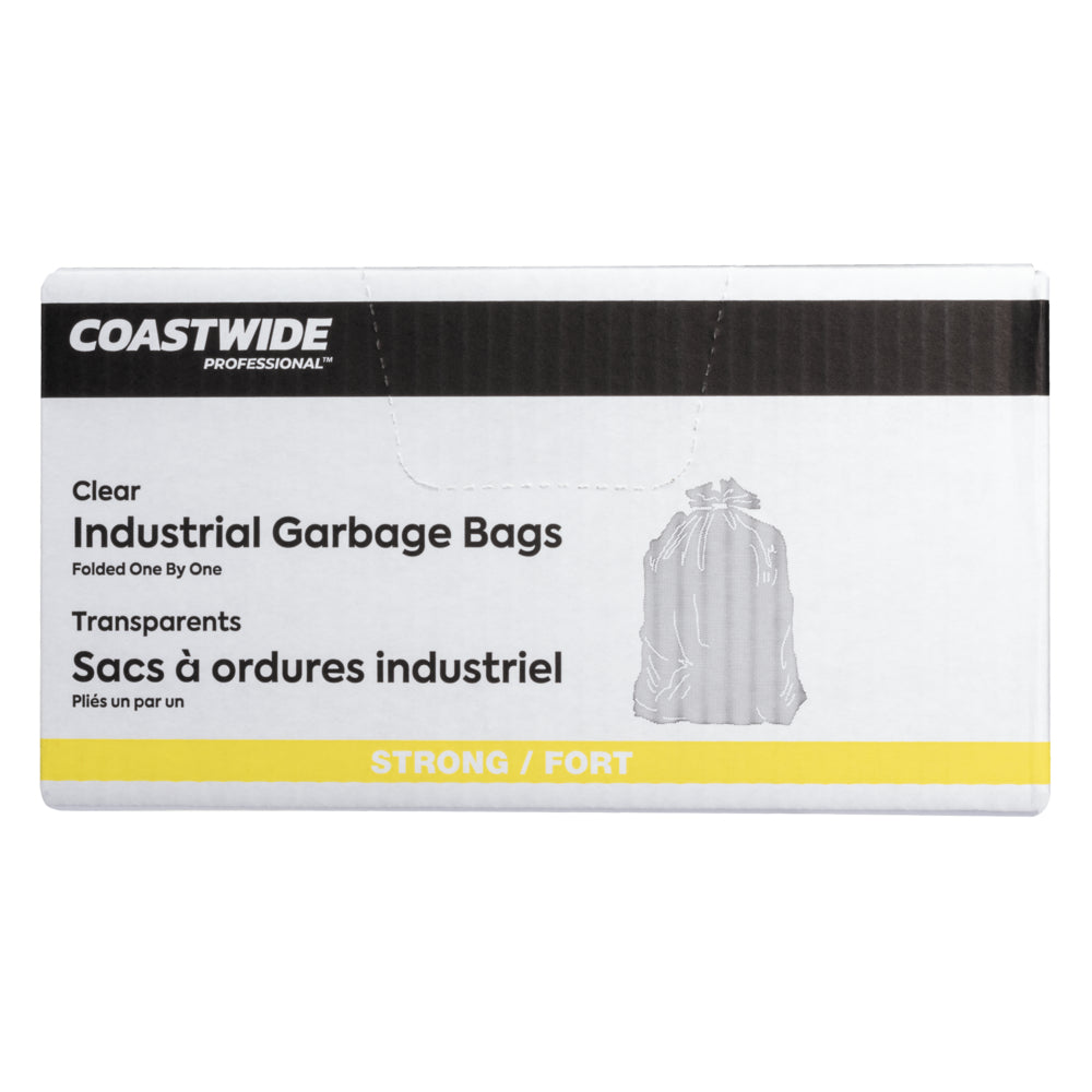 Coastwide Professional Garbage Bags - Strong - 30" W x 38" L - Clear - 200 Pack