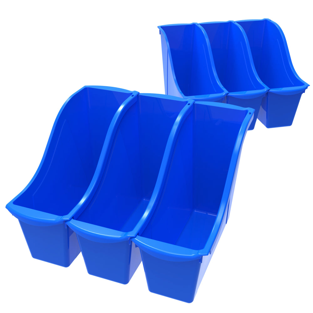 Petite corbeille à livres Storex - Bleu - Lot de 6