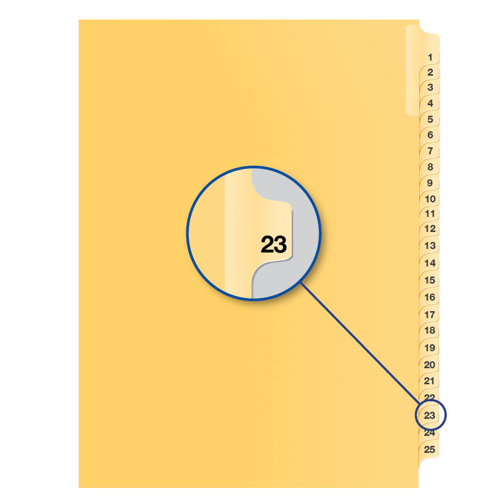 Legal Exhibit Dividers Buff #23 Letter Size, Pack of 25