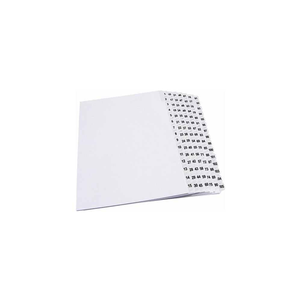 Onglets d'index alphabétique Apak - Lettre I - Blanc - 8 1/2" x 11" - Coupe 1/26e - Non perforés - Paquet de 25