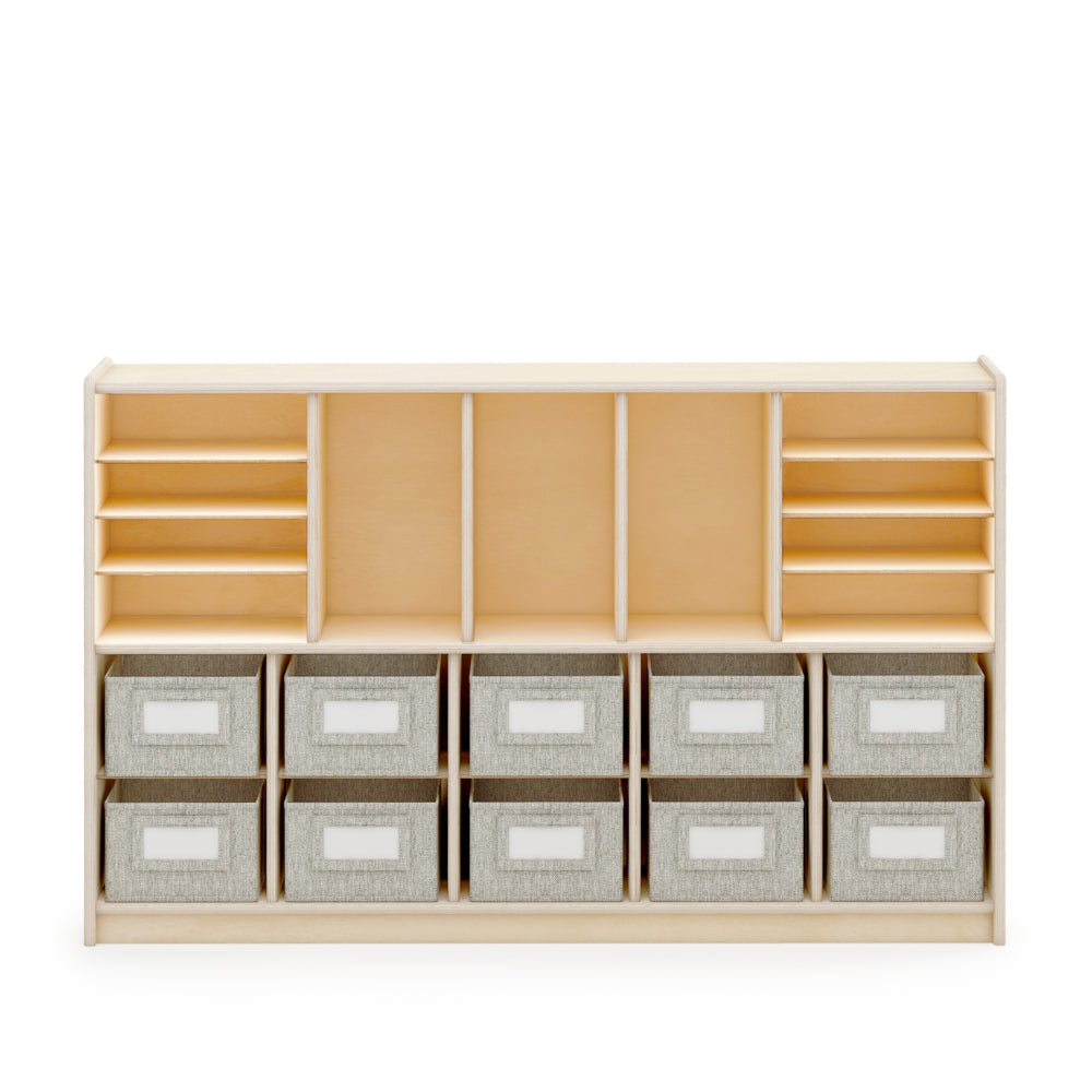 Étagères Guidecraft EdQ Essentials de 30 po et unité de rangement à 10 bacs - Naturel