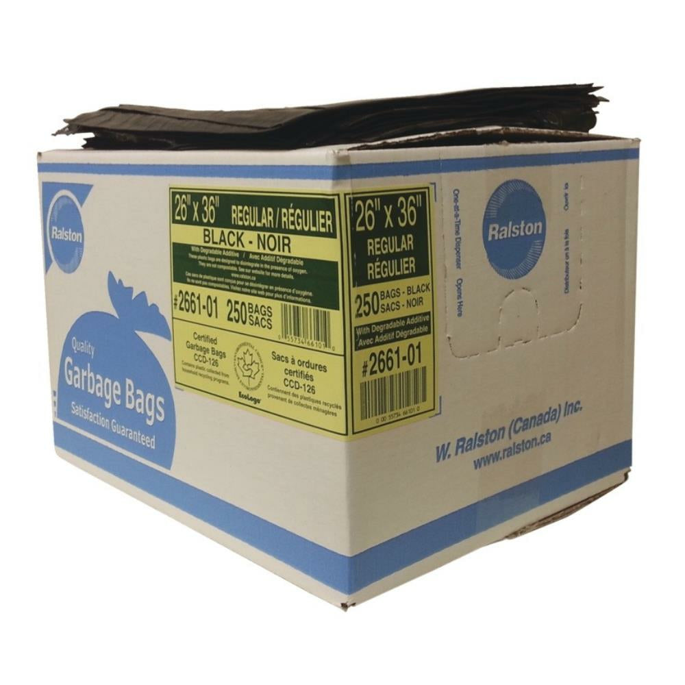 Ralston Garbage Bag - 26" x 36" - Black - 250 Pack