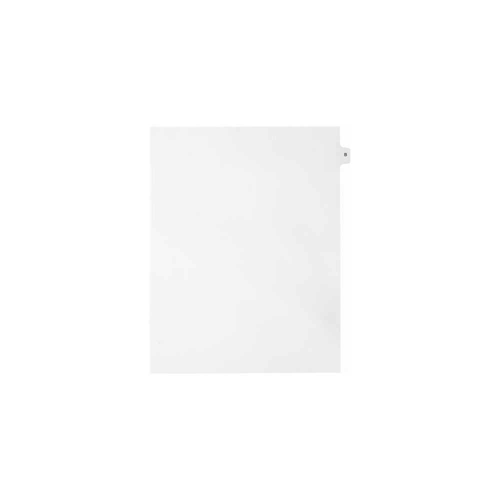 Onglets Sterling Alpha Singles, lettre B, blancs, format lettre, coupe 1/15e, paquet de 25