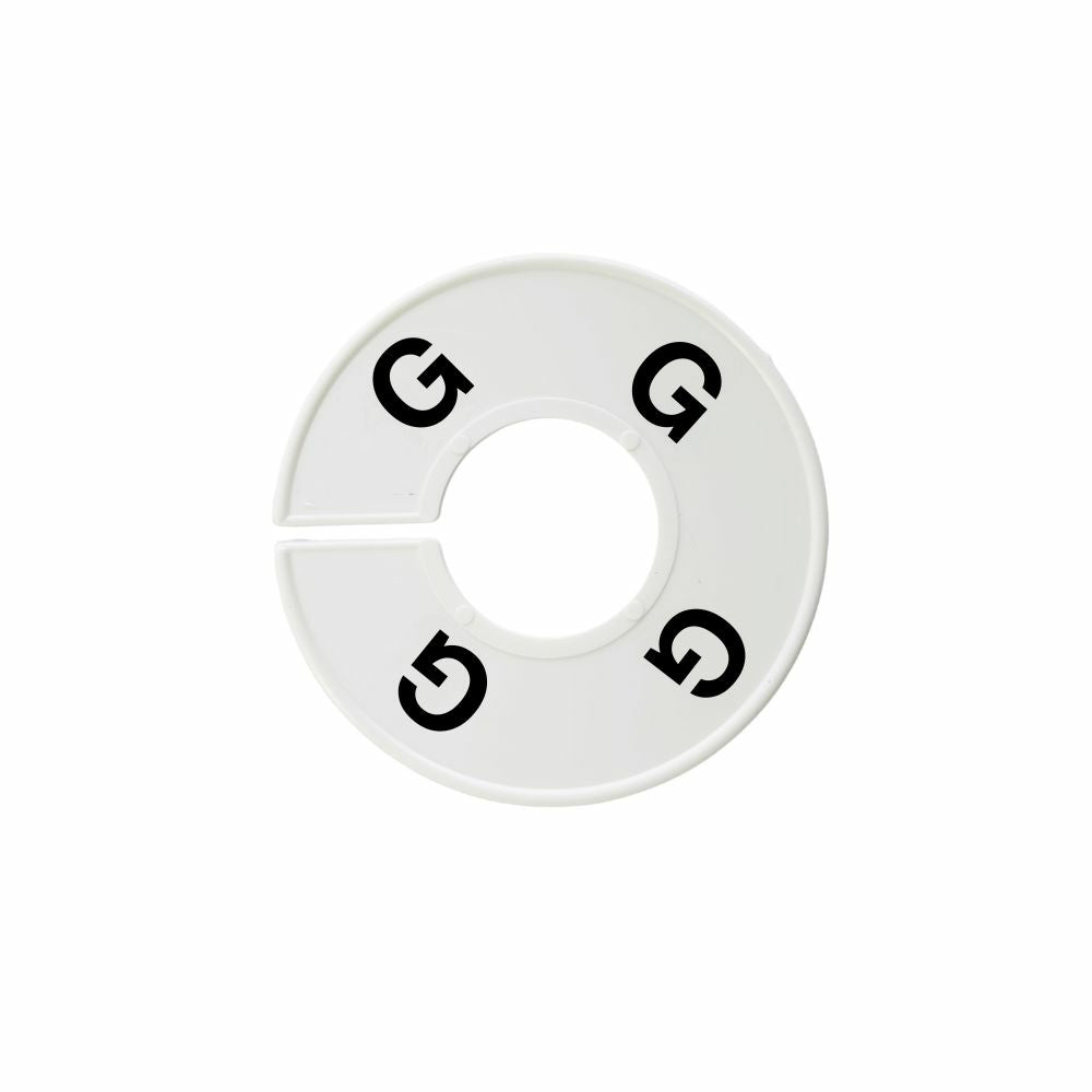 Diviseur de taille rond Eddie's - G français - Blanc avec imprimé noir - Paquet de 100