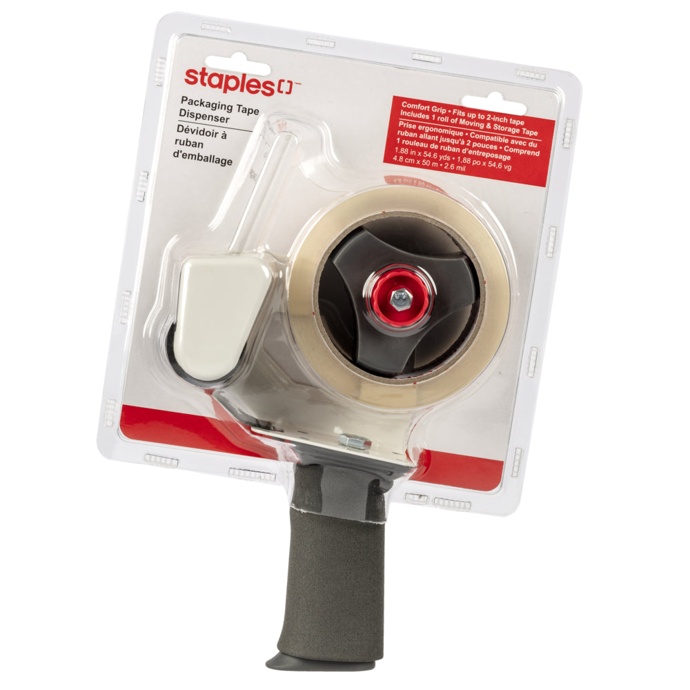 Dévidoir de ruban adhésif Staples Premium, 48 mm x 50 m, 2,6 mil, rouleau de ruban en prime