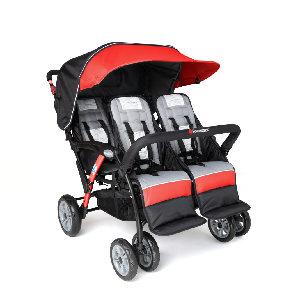 Gaggle Compass Quad 4-Passenger Stroller - Red