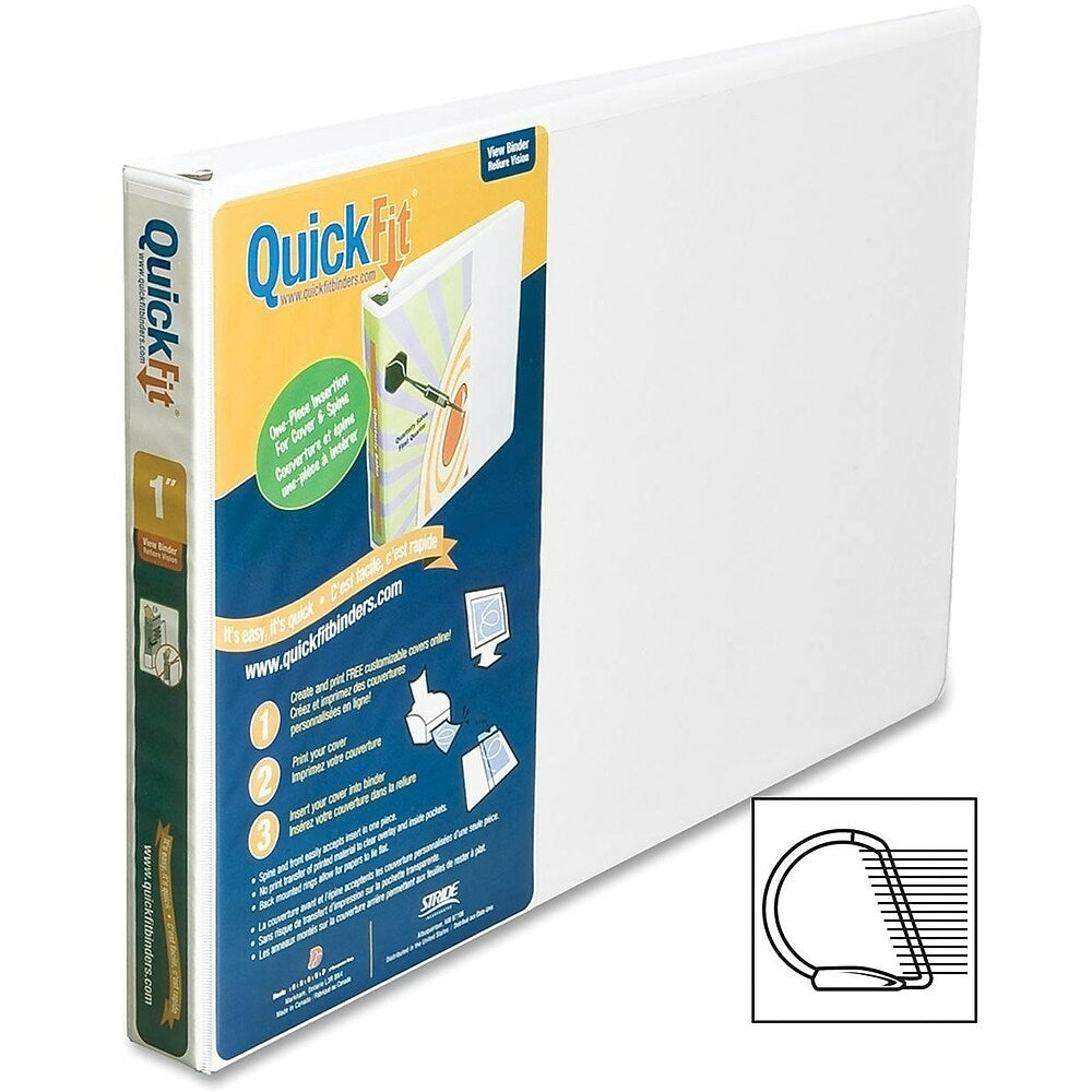 Classeur de présentation Davis Overlay en daim avec anneaux en D, 28 x 43 cm, 2,5 cm, blanc