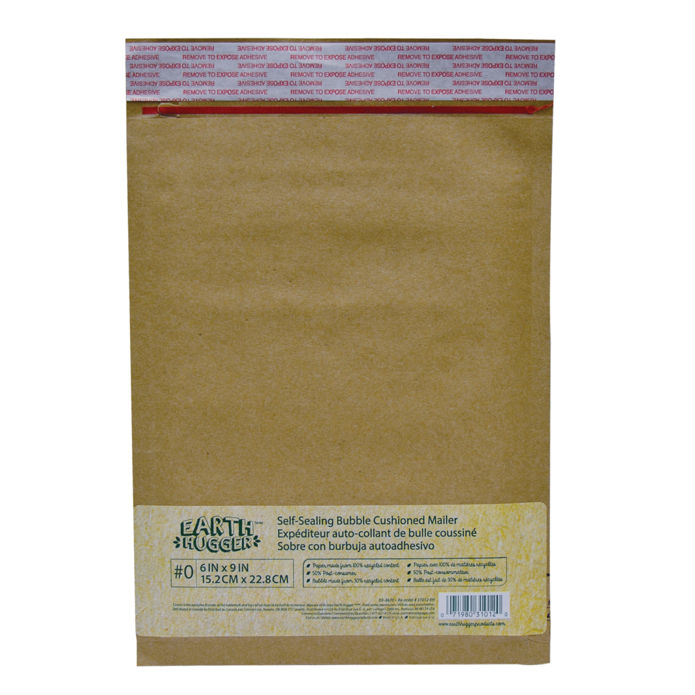 Enveloppes à bulles kraft auto-adhésives Conros Earth Hugger - n° 0 - 15,2 cm (l) x 23,8 cm (L) - Paquet de 25 (31012-EH)
