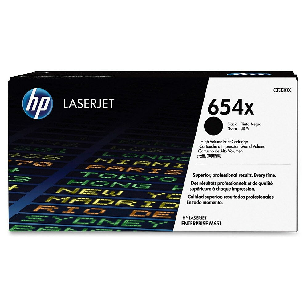 Cartouche de toner noir HP 654X (CF330X) LaserJet d'origine à haut rendement