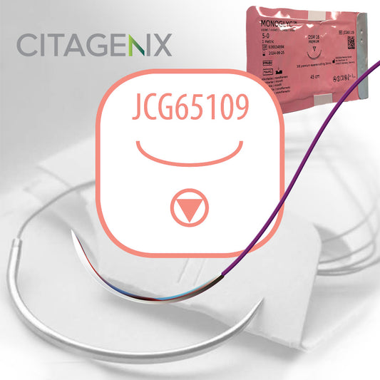 Monoglyc Suture USP 5-0, DSM16 reversed needle, 45 cm, 24 sutures/Box JCG65109
