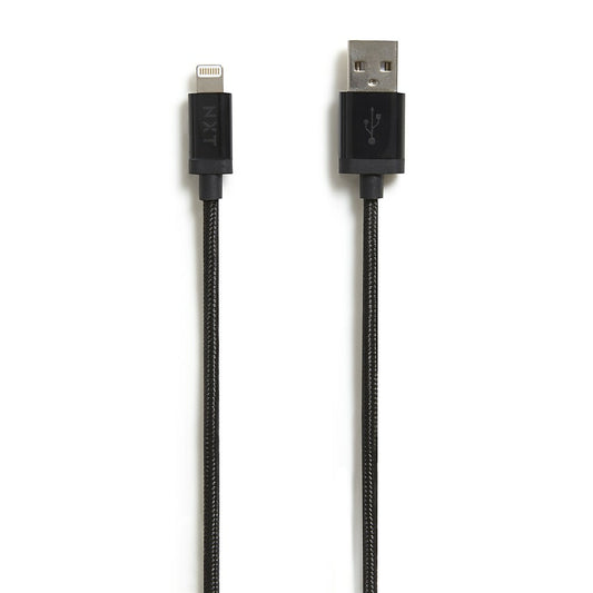 NXT Technologies 4 ft Braided Lightning to USB Cable - Black