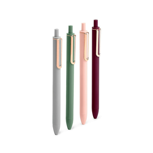 Poppin Jewels Retractable Gel Luxe Pen - Black Ink - 4 Pack