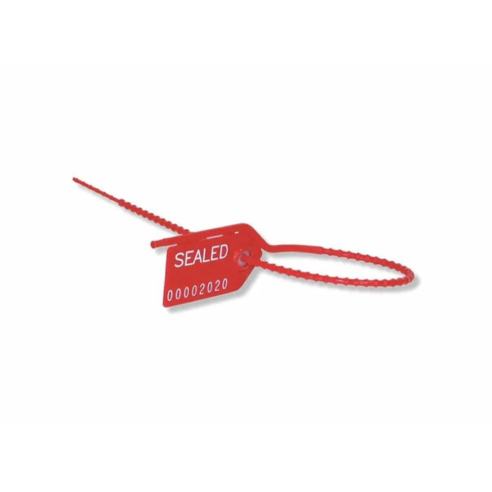 Sceau de sécurité Northern Specialty - 10 po - Rouge - Paquet de 1 000