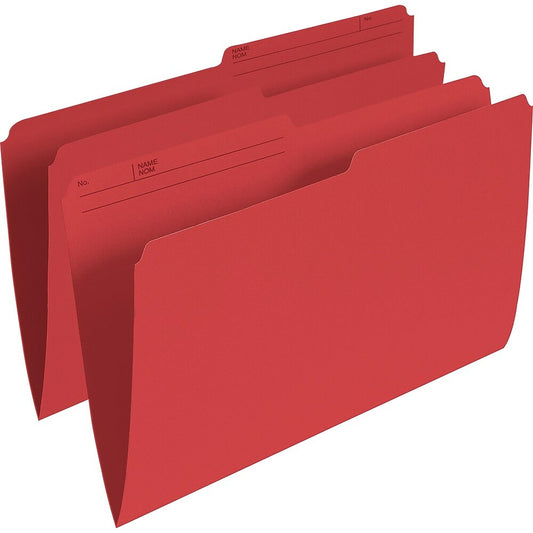 Chemises Staples demi-coupe - Format lettre - Rouge - Paquet de 100