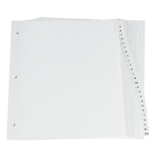 Oxford Preprinted A-Z Tab Dividers - Letter Size - White