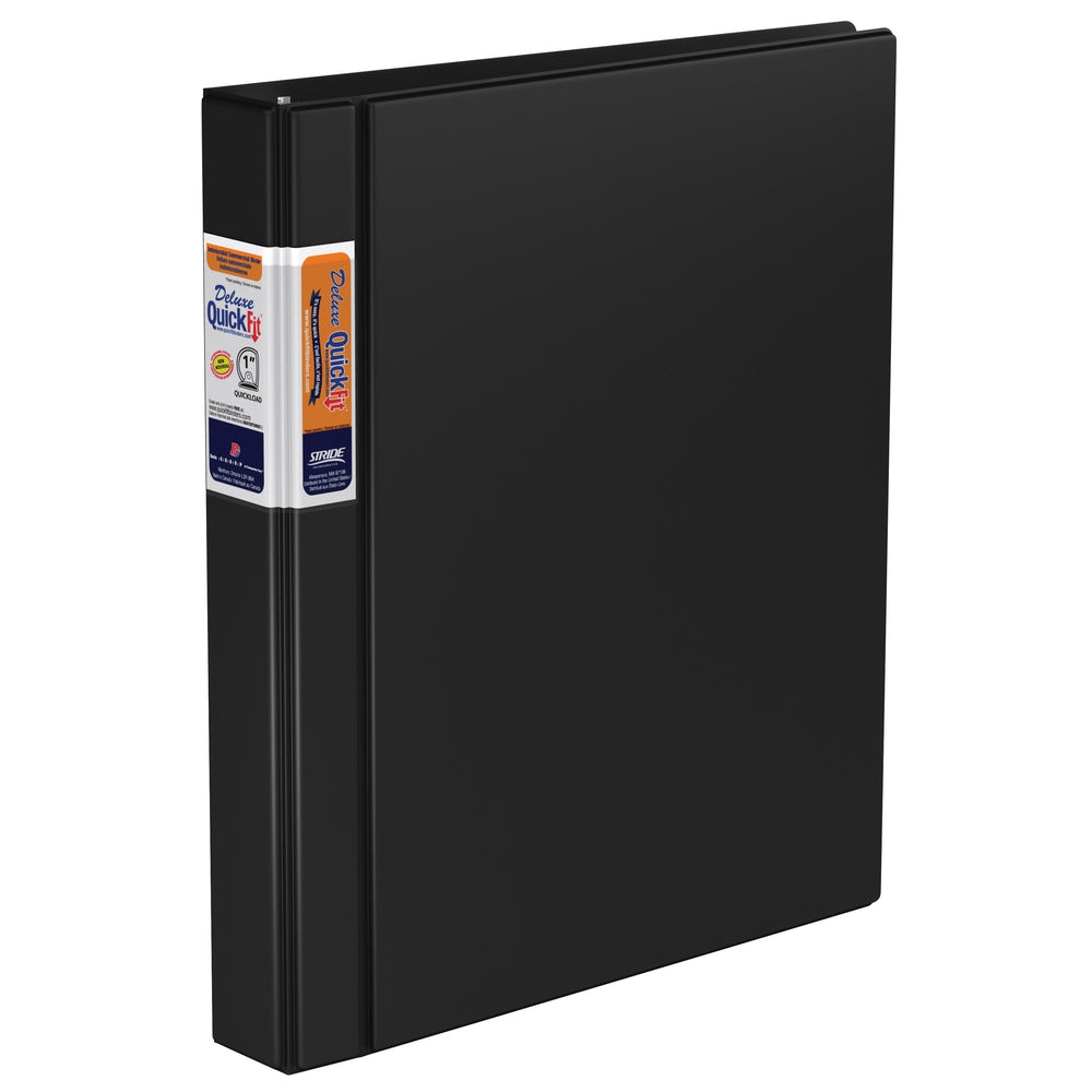 Classeur commercial à 3 anneaux Davis Group QuickFit Angle 1" - Noir
