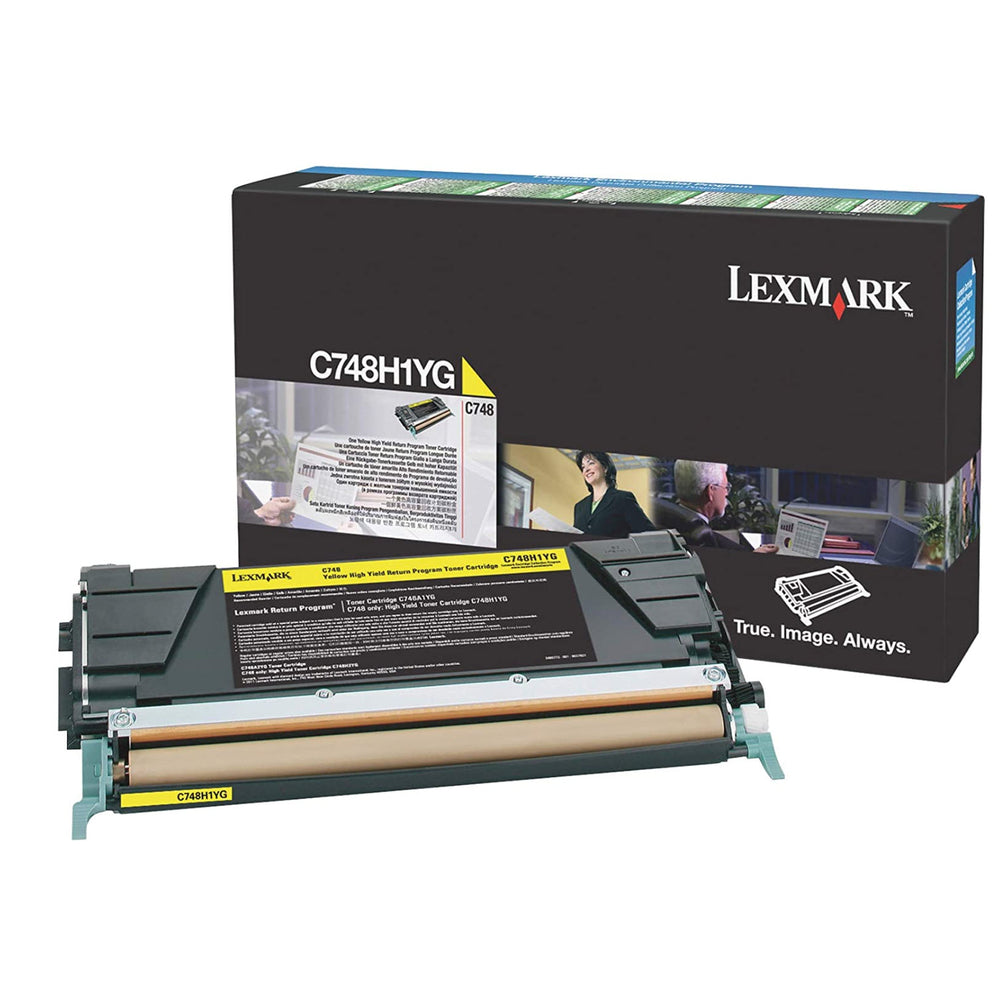 Cartouche de toner jaune Lexmark C748H1YG, programme de retour, rendement élevé