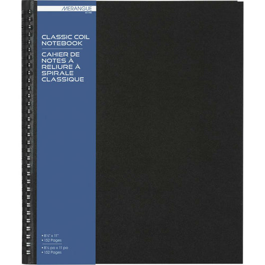 Merangue Classic Coil Notebook 11 x 8-1/2" 152 Pages Black