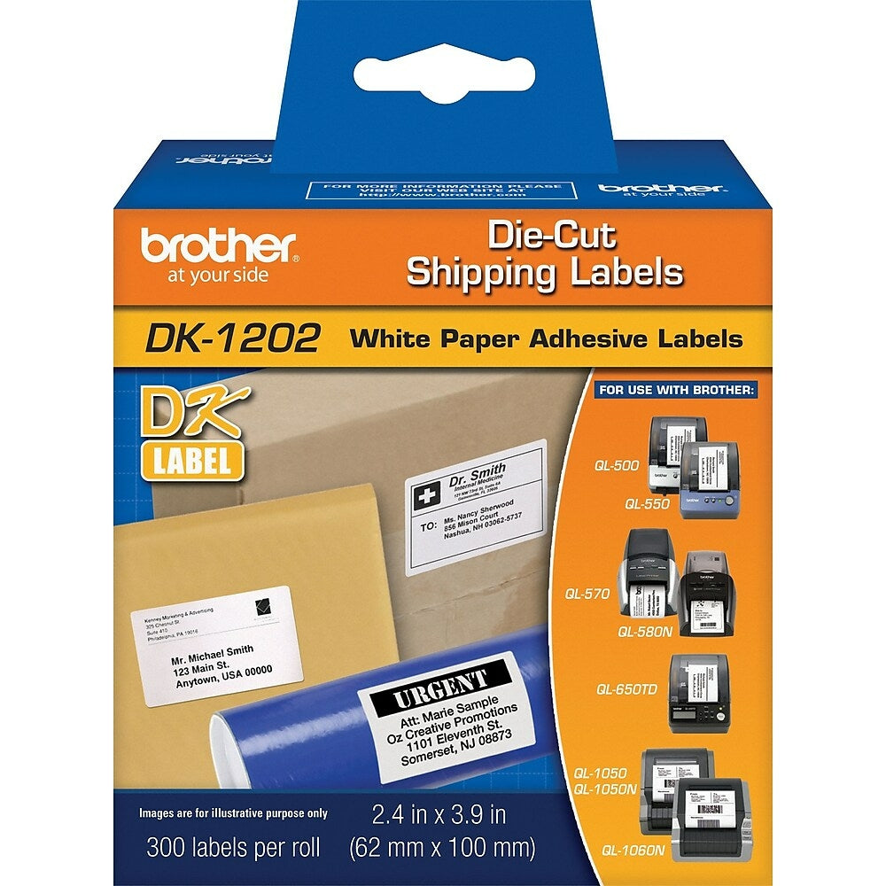 Étiquettes d'expédition Brother DK1202, 4" x 2-3/7"