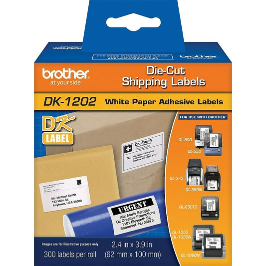 Étiquettes d'expédition Brother DK1202, 4" x 2-3/7"
