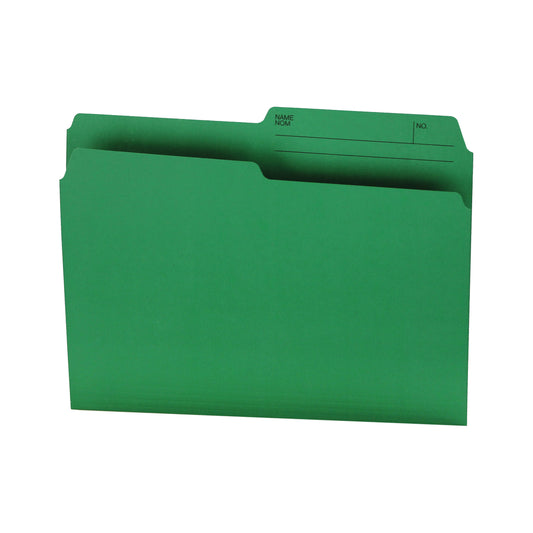 Chemises de classement Hilroy - Format lettre - 9" x 11 3/4" - Vert - Paquet de 100