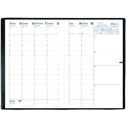 Agenda hebdomadaire Quo Vadis 2025 - Recharge - 15,2 cm x 24,5 cm - Anglais
