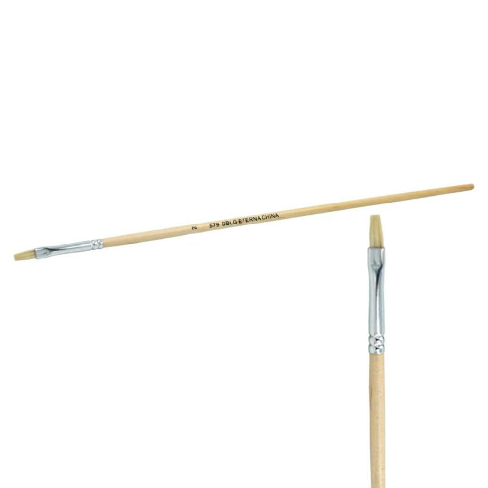 Pinceau plat à long manche Eterna 579, taille 2, lot de 12