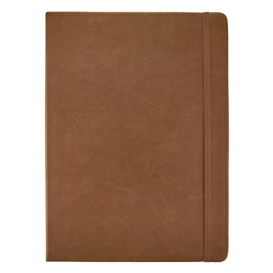 TRU RED Lined Flexi Cover Journal - 8 x 10 - Cognac