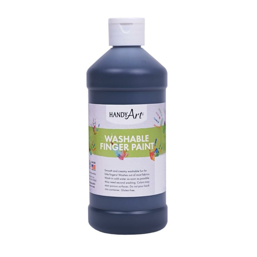 Handy Art Washable Finger Paint, 473ml, Black