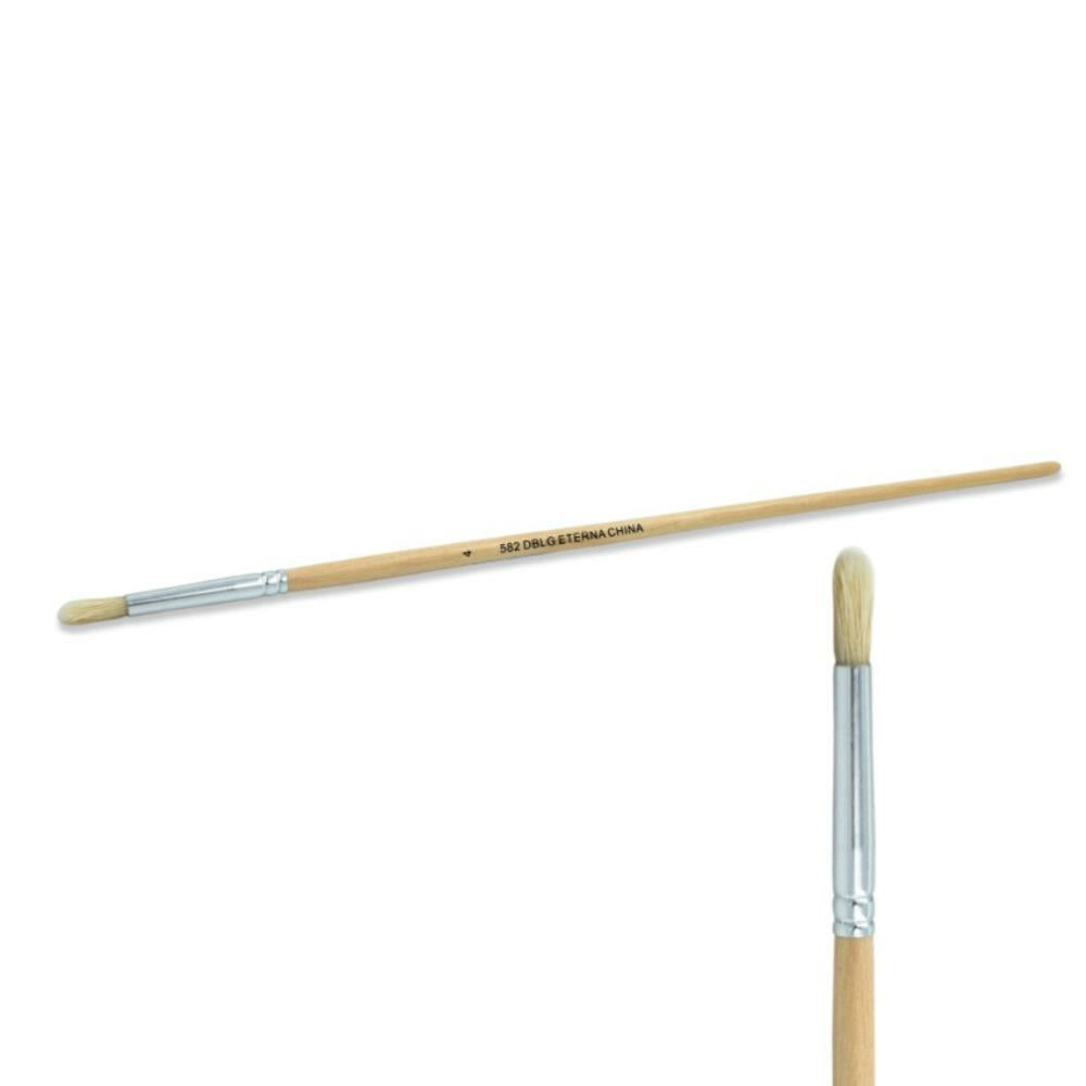 Eterna #582 Long Handle Round Poster Brush Size 4, 12/pkg