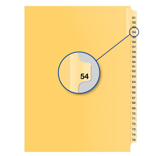 Legal Exhibit Dividers Buff #54 Letter Size, Pack of 25