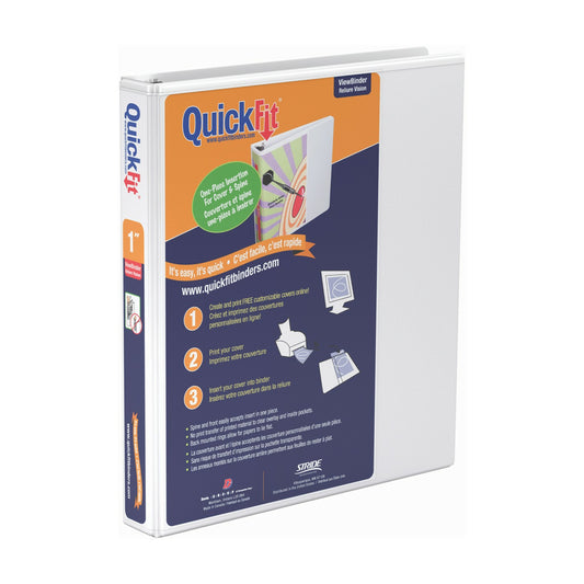 Classeur à anneaux ronds Davis Group QuickFit, blanc, 3 anneaux, format lettre, 2,5 cm