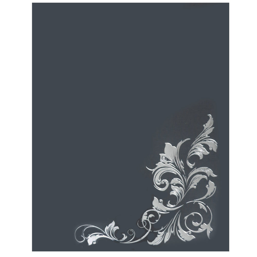 Porte-certificat St. James en lin argenté avec porte-carte cadeau – Noir – Lot de 5