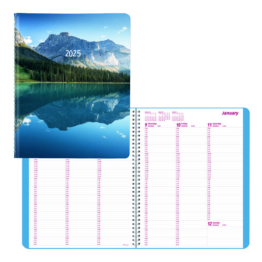 Brownline 2025 Mountain Weekly Planner - 11'' x 8-1/2'' - Blue - English