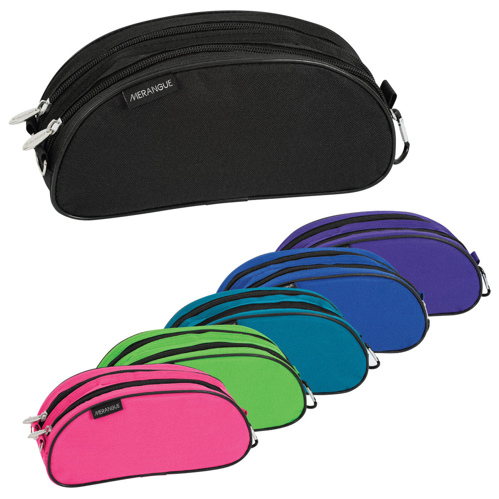 Trousse oblongue en nylon à double fermeture éclair Merangue - 22,5 cm (L) x 10,5 cm (l)