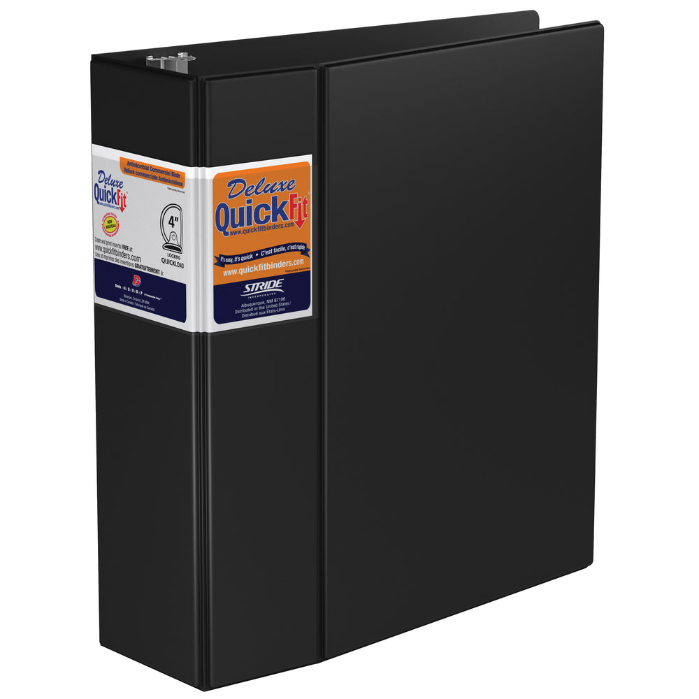 Classeur commercial à 3 anneaux Davis Group QuickFit Angle 4 po - Noir