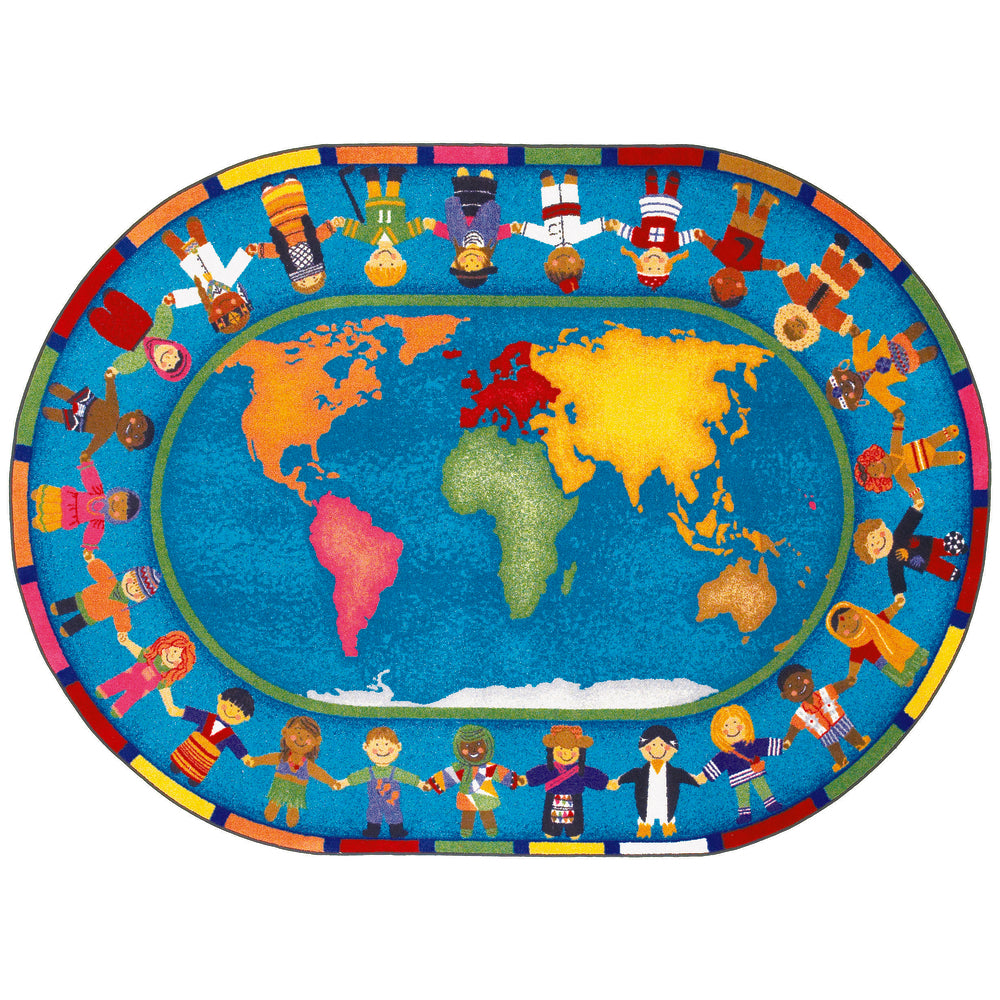 Tapis Joy Carpets Hands Around the World – Ovale 7'8" x 10'9" – Multicolore