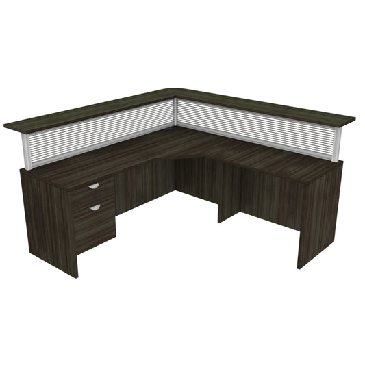 Heartwood Reception Desk - Grey Dusk Finish