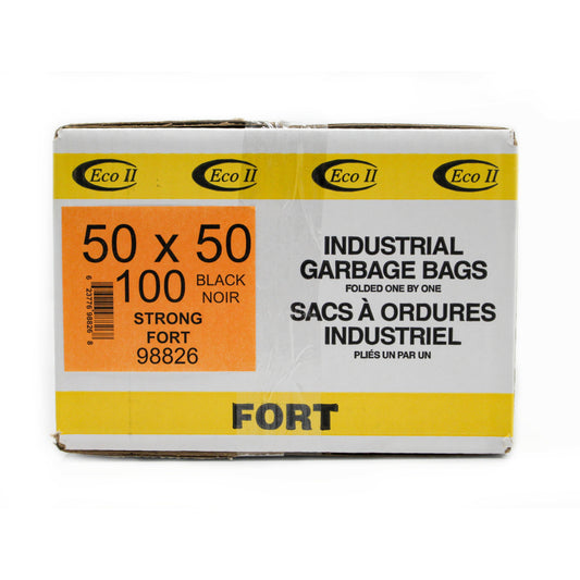 Eco II Garbage Bags - 50" x 50"  - Strong - Black - 100 Pack