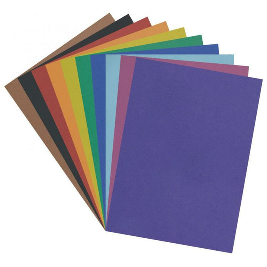 Pacon 4-Ply Railroad Board, 10 Assorted Colors, 22" x 28", 100 sheets