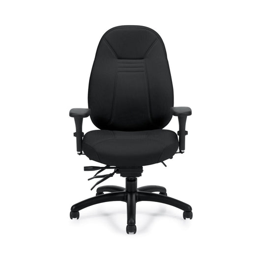 Fauteuil multi-bascules Global ObusForme Comfort à dossier moyen et roulettes - Noir