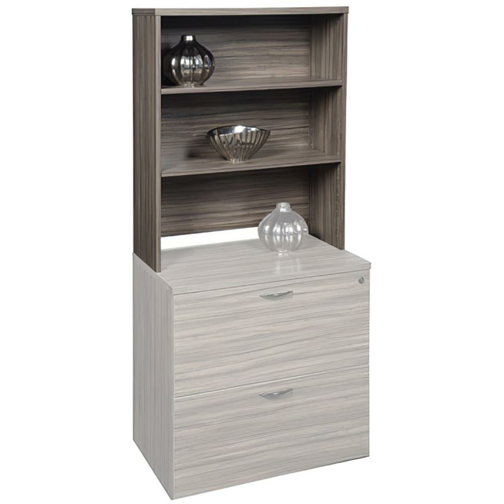 Open hutch with one adjustable shelf urban walnut