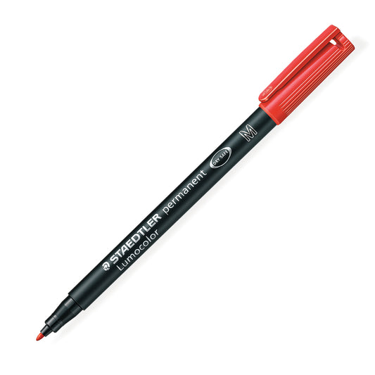 Marqueur permanent Staedtler Lumocolor Dry-Safe - Pointe moyenne - Rouge