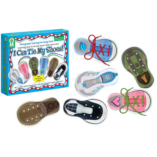 Carson Dellosa Key Education - I Can Tie My Shoes Lacing Cards