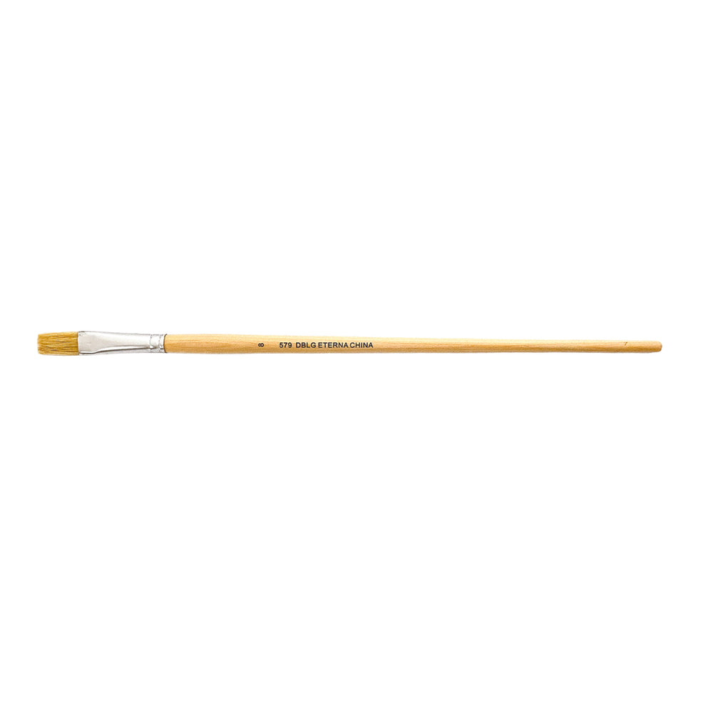 DBLG Imports Eterna 579 Long Handle Flat Poster Brush - Size 8 - 12 Pack