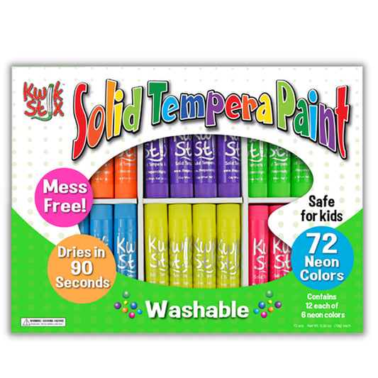 Kwik Stix Tempera Paint Sticks Classpack - Neon Colour - 72 Pack