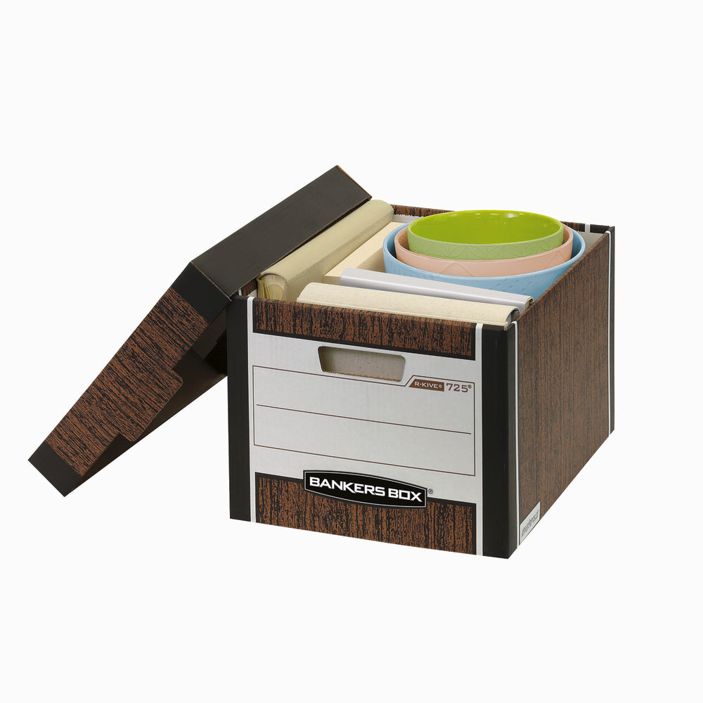 Fellowes Bankers Box - R-Kive Storage Box - Woodgrain - Letter/Legal Size