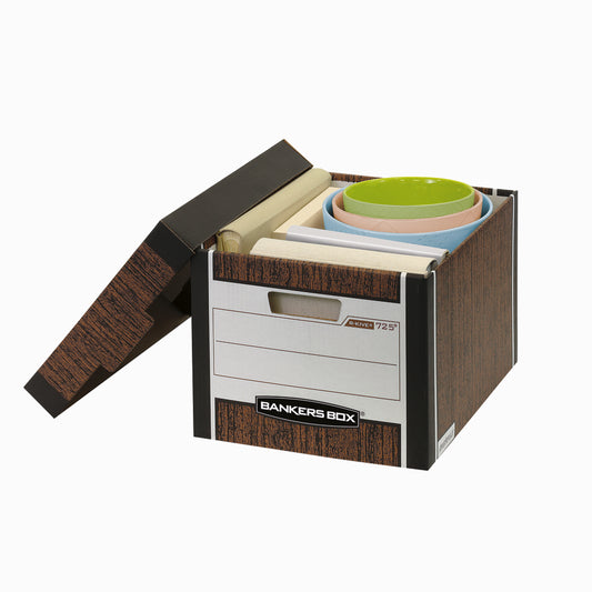 Fellowes Bankers Box - R-Kive Storage Box - Woodgrain - Letter/Legal Size